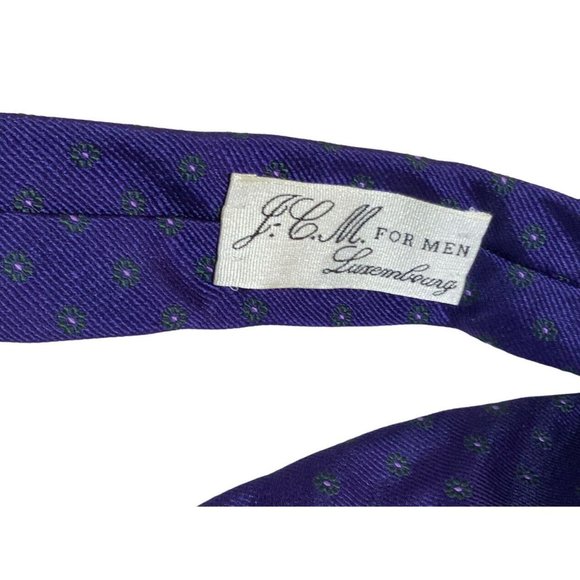 FABIO FERRETTI Purple Floral Silk Tie ITALY 60"/ 3.2" EC - Picture 2 of 5